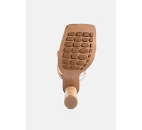 Womens Dandelion High Block Heeled Croc Sandals