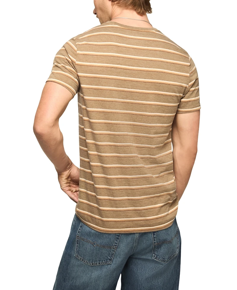 Lucky Brand Men's Venice Burnout Stripe Crew Neck T-Shirt