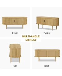 gaomon Tv Stand, Modern Tv Console Table with Storage Compartment and Sliding Door