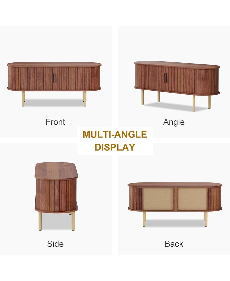 gaomon Tv Stand, Modern Console Table with Storage Compartment and Sliding Door