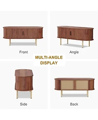 gaomon Tv Stand, Modern Console Table with Storage Compartment and Sliding Door