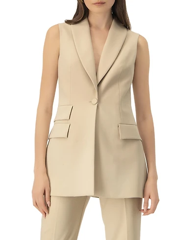 Ivonne Women's Long Tailored Vest Tops