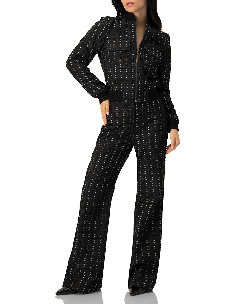 Ivonne Women's Textured Wide-Leg Jeans