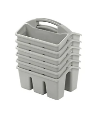 ECR4Kids 4-Compartment Small Caddy, Grey, 6-Pack