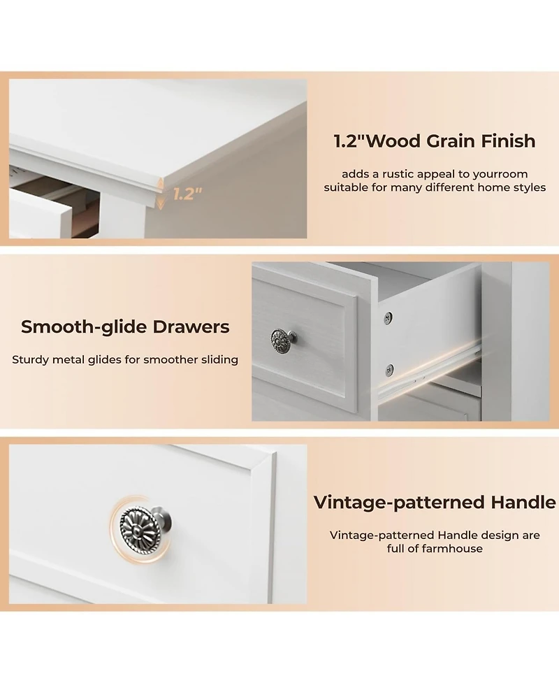 gaomon 5 Drawer Dresser for Bedroom, of Chest with Metal Handles, Tv Stand, Closet Organizers and Storage Clothes