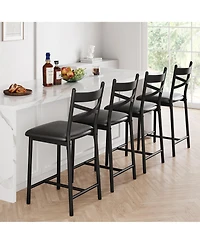gaomon 26" Counter Height Bar Stools Set of 4, Upholstered Bar Chairs with Back, Thick Cushion, Modern Counter Height Barstools