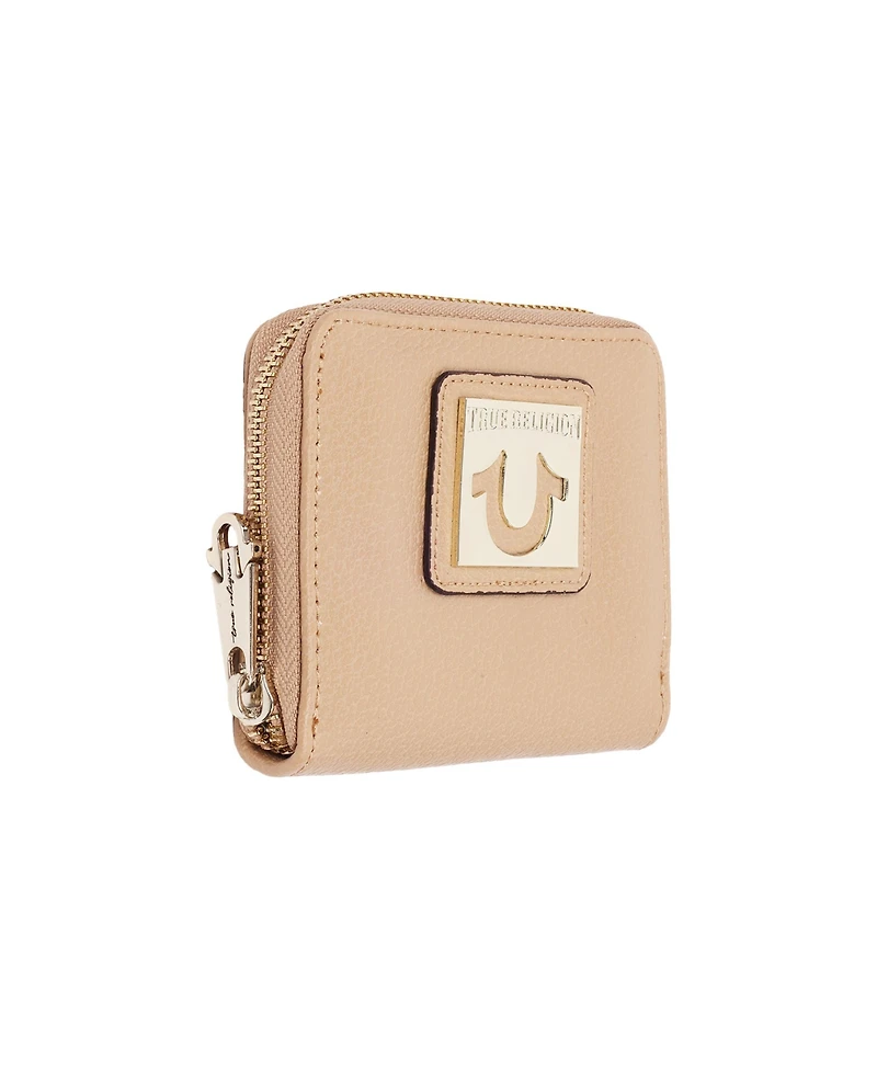 True Religion Horseshoe Plaque Mini Zip-Around Wallet