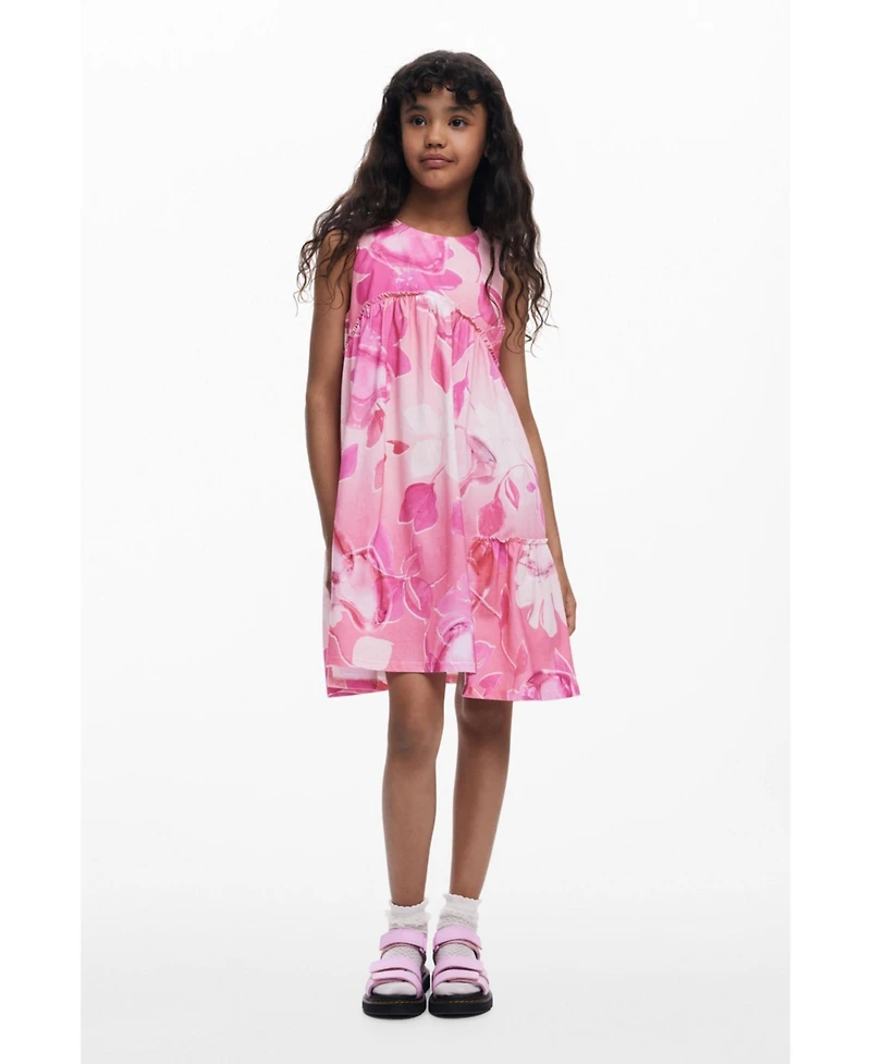 Desigual Girls's 3-14Y Ruched Floral Dress