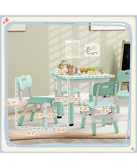 Hongge Height Adjustable Toddler Table and Chair Set with Storage Box