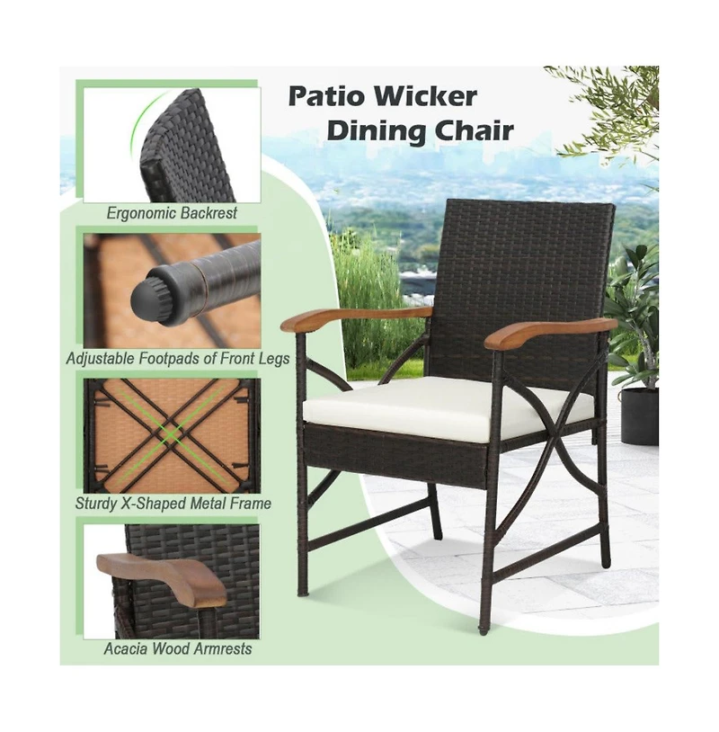 Mondawe Outdoor Dining Set with Acacia Wood Table