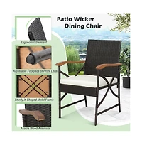 Mondawe Outdoor Dining Set with Acacia Wood Table