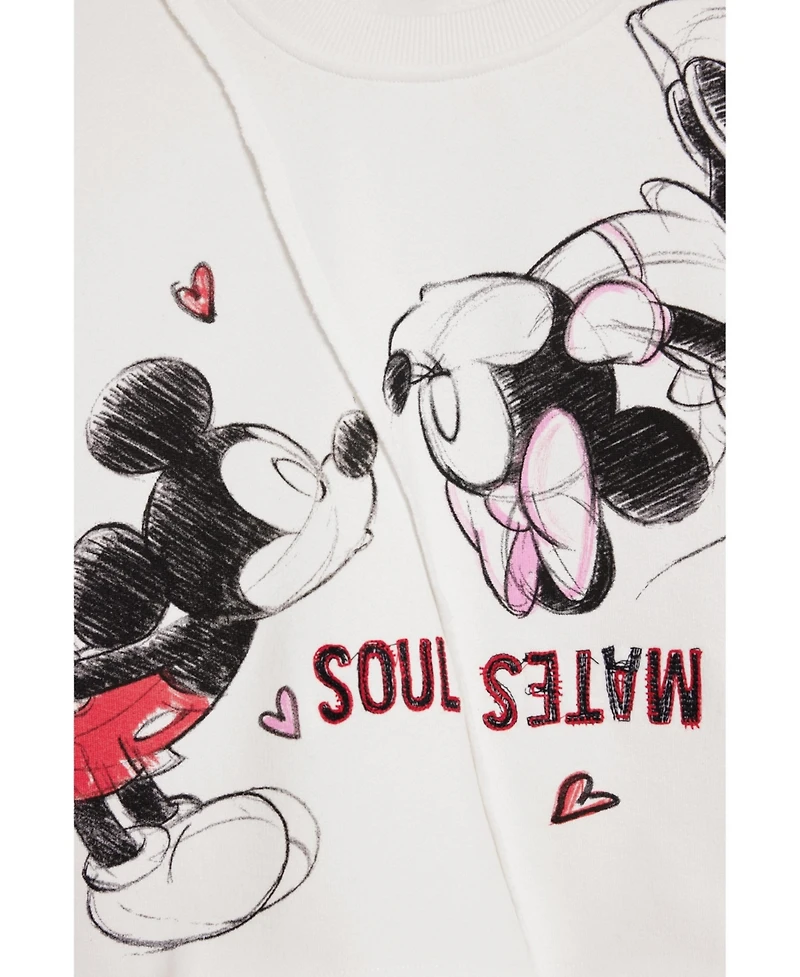 Desigual Girls's Mickey Mouse Kiss Sweatshirt