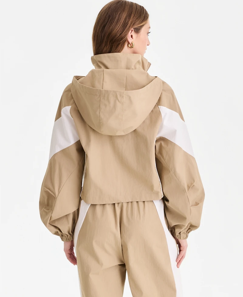 Bar Iii Women's Nylon Hooded Track Jacket, Macy's Exclusive