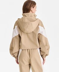 Bar Iii Women's Nylon Hooded Track Jacket, Macy's Exclusive