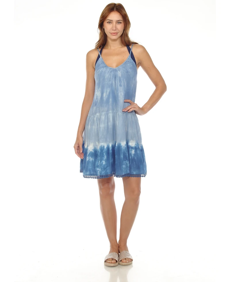 Raviya Women's Spaghetti Strap Tiered Short Swim Dress