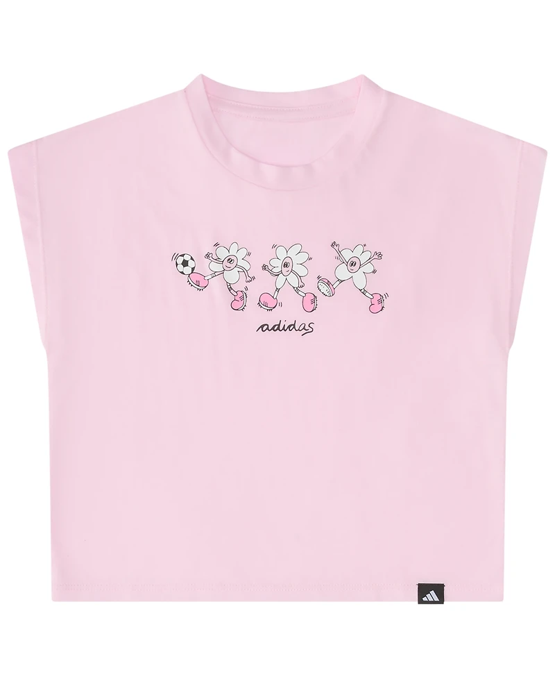 adidas Baby Girls' sleeveless Box T-Shirt and Pleated Skort, 2-Piece Set