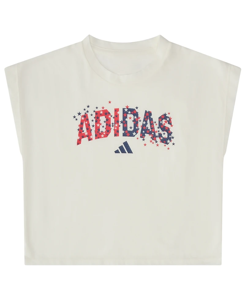adidas Baby Girls' sleeveless Box T-Shirt and Pleated Skort, 2-Piece Set