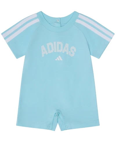 adidas Baby Boys' Short-Sleeve Graphic Raglan 3-Stripe Romper