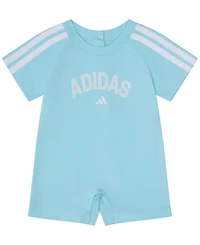 adidas Baby Boys' Short-Sleeve Graphic Raglan 3-Stripe Romper