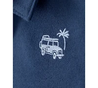 Carter's Boys' Toddler 2T-5T Car Collared Top & Shorts, 2-Piece Set