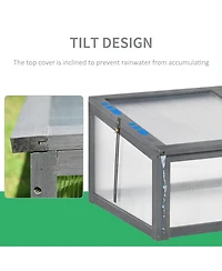 Outsunny 39" x 26" x 16" Wood Cold Frame house,