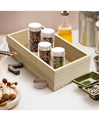 Sorbus 4 Pack Wood Crates Organizer Bins - for Pantry Organizer Storage, Closet, Cabinet