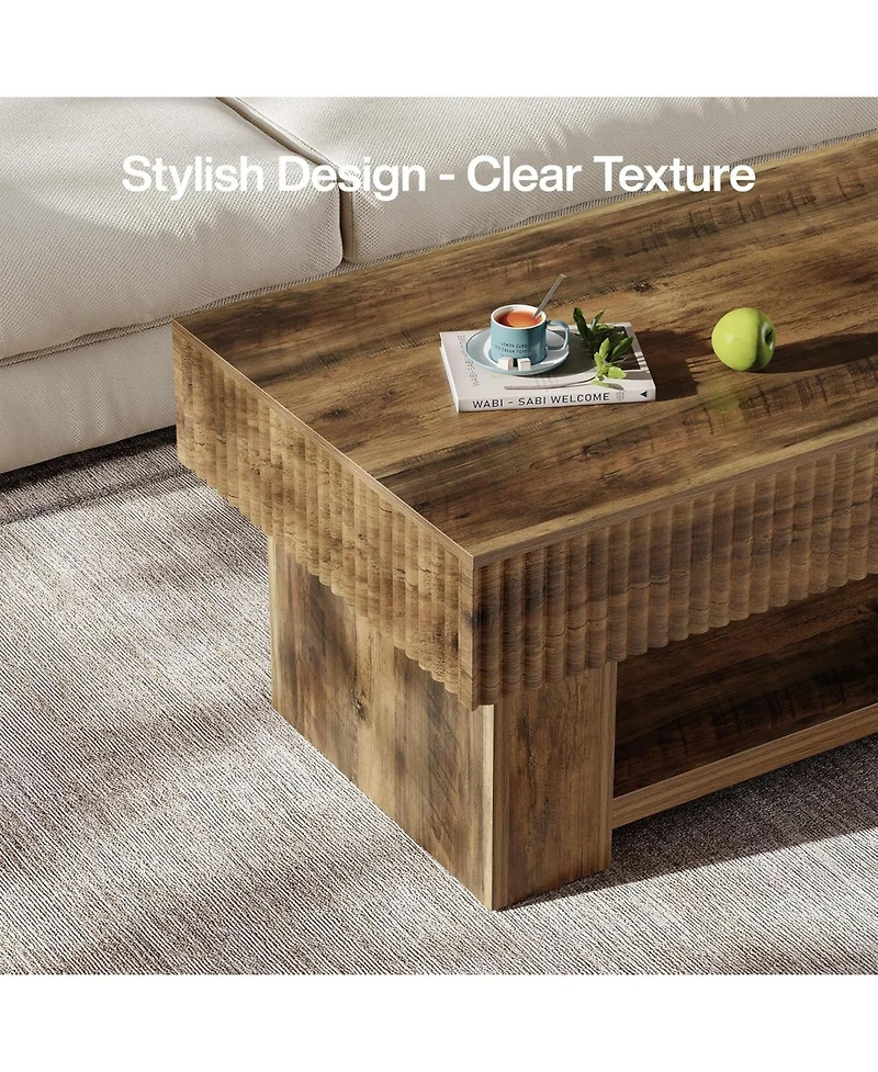 Tribesigns 47-Inch Rustic Wood Center Table for Living Room