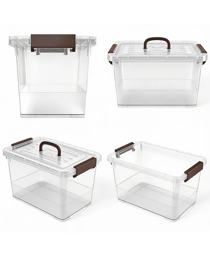 Yigii 6-Pack Clear 7 Quart Stackable Storage Bins with Latches
