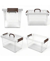 Yigii 6-Pack Clear 7 Quart Stackable Storage Bins with Latches