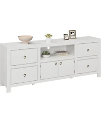 gaomon Tv Entertainment Center with Storage, 6 Drawers, Farmhouse Stand for TVs Up to 80", Media Console Stands