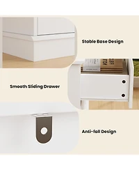 8 Drawer Storage Chest, Large Double Dresser with Deep Drawers and Wide Top, Horizontal Wooden Organizer for Living Room, Hallway, Entryway, Office,