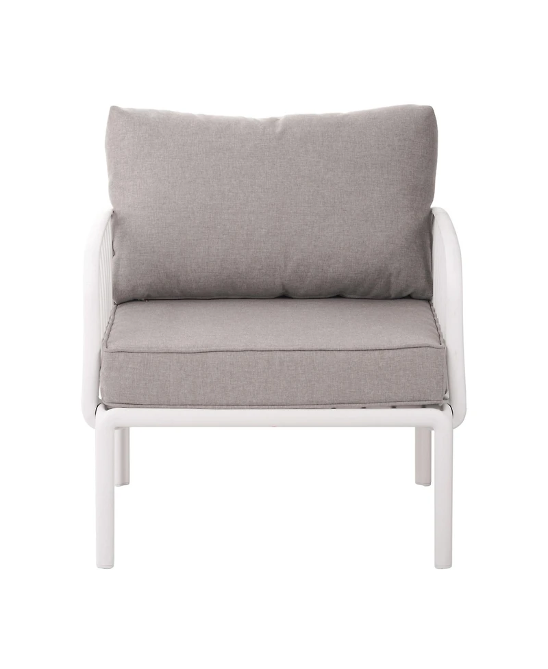 Flynama 9 Piece Modern Outdoor Patio Sectional Conversation Set with Two Square Coffee Tables Waterproof Thick Cushions