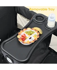 Kinder King All-Terrain Wagon Stroller for Two Kids with Canopy, Snack Tray, Storage and Shock-Absorbing Wheels