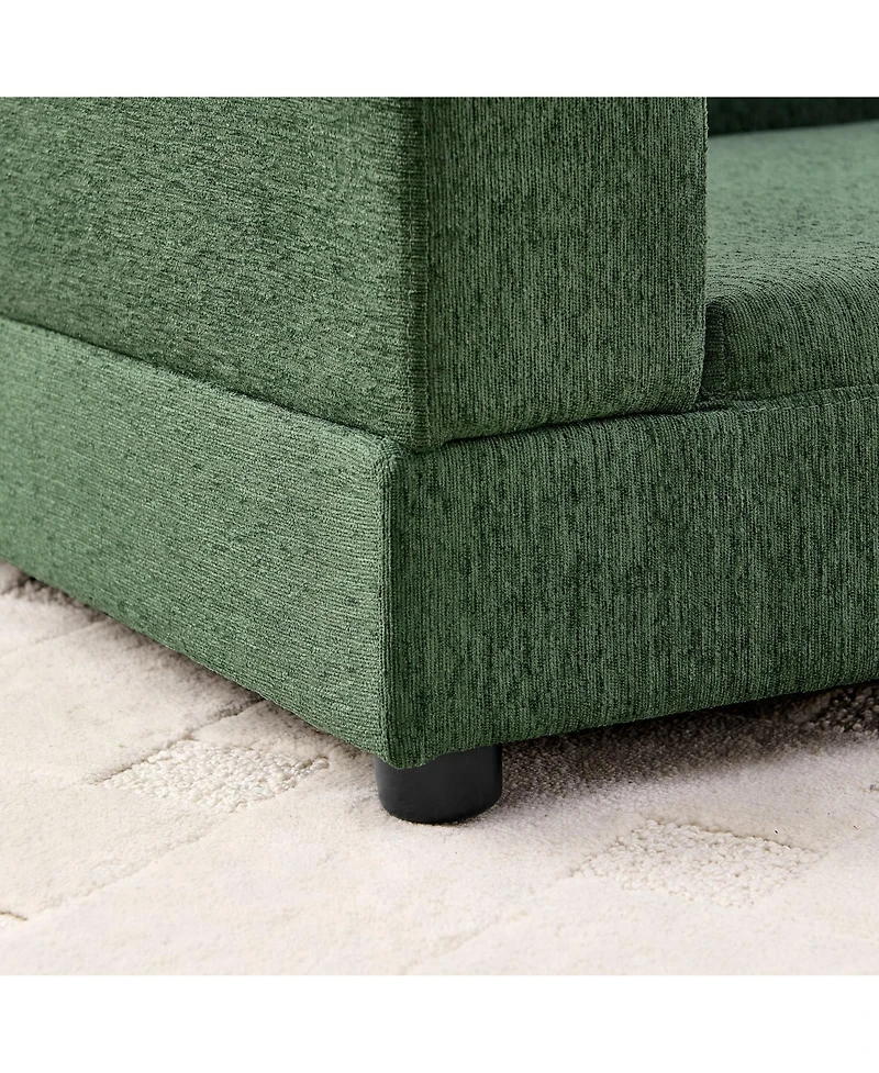 Zeus & Ruta Oversized Pet Sofa for Medium/Large Dogs, Olive Green, 56.5"26"17"