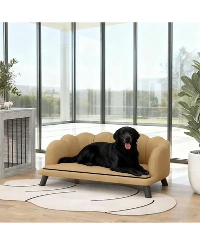 Aostirmotor Pet Sofa Bed with Coffee Pearl Design