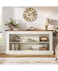 Tribesigns Farmhouse Tv Stand for 70-Inch Tv, 63" Entertainment Center with Storage, Modern Media Console Table