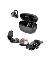 Pursonic Power & Sound Essentials Bundle – 5-in-1 Folding Wireless Charging Station + True Wireless Earbuds