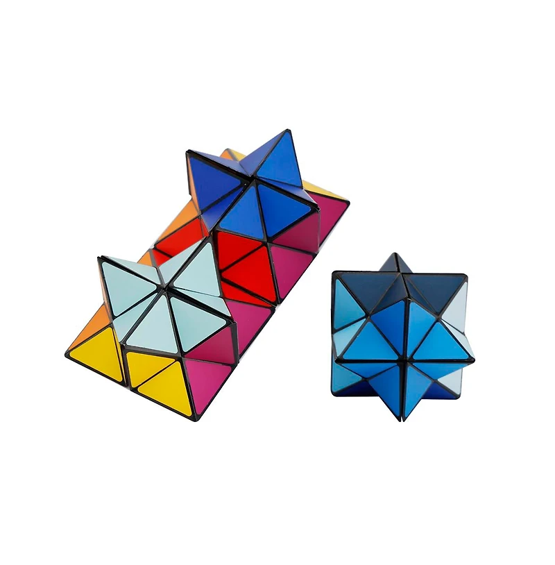 Bruce & Shark 2-in-1 Ocean Split Magic Cube, Transformable Fidget Toy, Morphs into Star & More