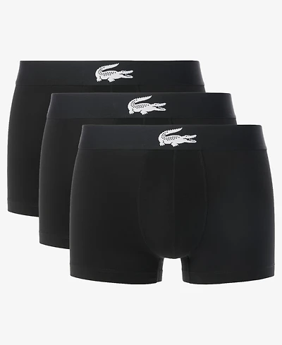 Lacoste Men's Elastic Waistband Trunks, 3-Pack