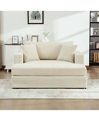 Streamdale Furniture Extra-Large Sofa Bed, Chenille Linen Fabric, Sturdy Metal Legs