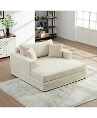 Streamdale Furniture Extra-Large Sofa Bed, Chenille Linen Fabric, Sturdy Metal Legs