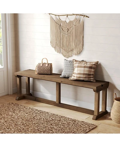 Tribesigns 59" Farmhouse Entryway Bench, Bed Seat