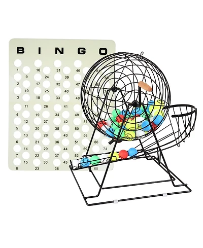 Gse Games & Sports Expert Bingo Game Set with Jumbo Cage and 1.5" Ping Pong Balls, Plastic Master Board