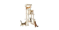 Zeus & Ruta 63in Cat Tree Tower: Large Multi-Story, Sisal Posts, Extended Platform