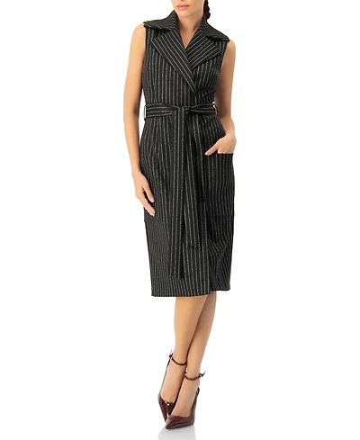 Ivonne Women's Double-Breasted Striped Midi Dress