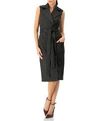 Ivonne Women's Double-Breasted Striped Midi Dress