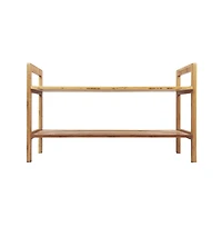 Oceanstar 2 Tier Bamboo Shoe Rack, Square