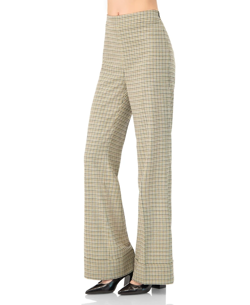 Ivonne Women's High-Waisted Semi-Flare Trousers