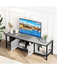 gaomon Tv Stand for up to Inches, Large Console Table with 2 Closed Storage Spaces and Open Compartments