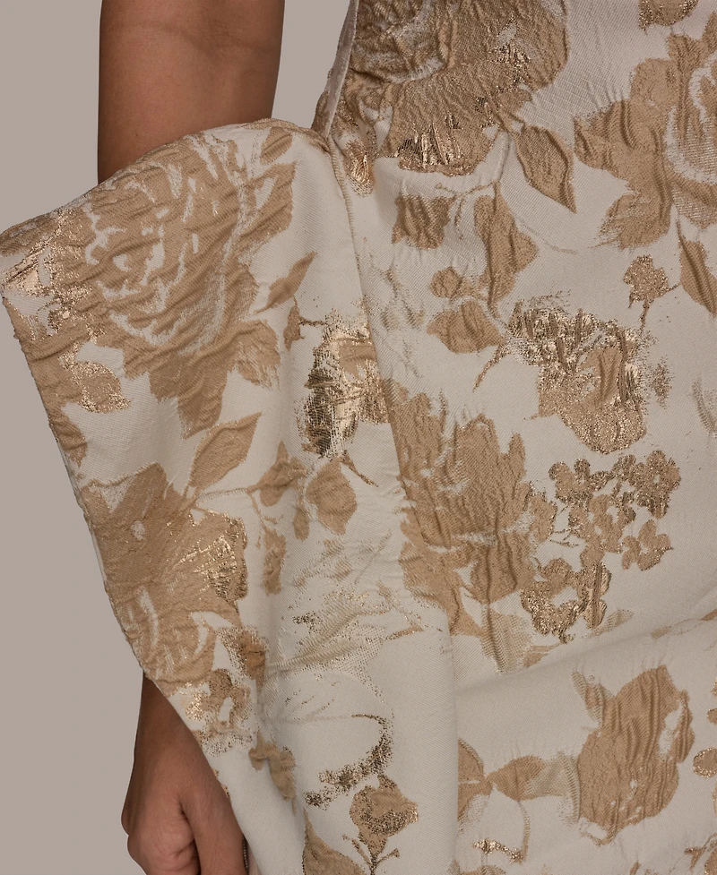 Donna Karan New York Women's One Shoulder Side Ruffle Gown